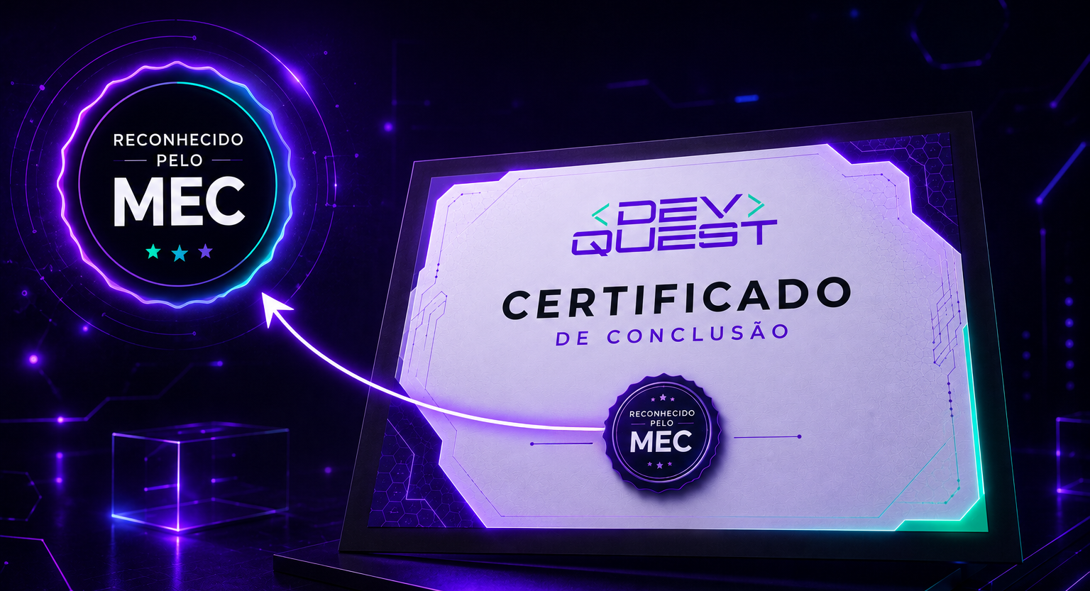 Certificado DevQuest reconhecido pelo MEC